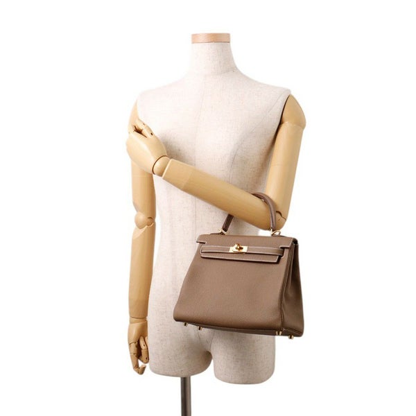 エルメス ハンドバッグ ケリー25 内縫い エトゥープ/ゴールド金具 トゴ B刻印 ２wayショルダー