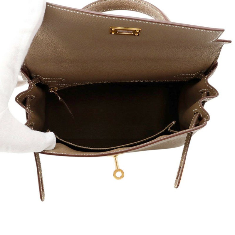 エルメス ハンドバッグ ケリー25 内縫い エトゥープ/ゴールド金具 トゴ B刻印 ２wayショルダー