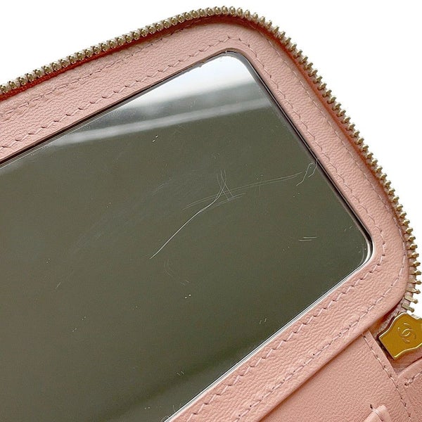 シャネル チェーンショルダーバッグ バニティ ココマーク カメリア マトラッセ ラムスキン AP3301 CHANEL