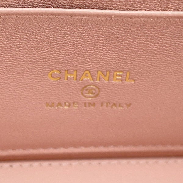 シャネル チェーンショルダーバッグ バニティ ココマーク カメリア マトラッセ ラムスキン AP3301 CHANEL