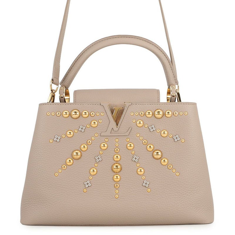 ルイヴィトン ハンドバッグ レザー カプシーヌ MM LOUIS VUITTON ヴィトン バッグ 2way ショルダーバッグ スタッズ