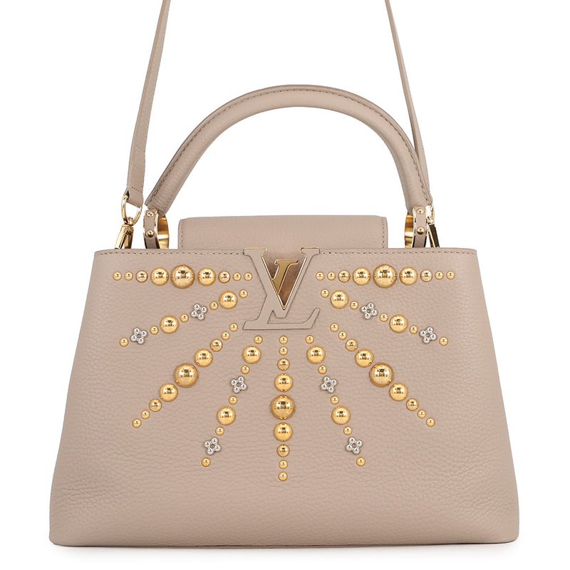 ルイヴィトン ハンドバッグ レザー カプシーヌ MM LOUIS VUITTON ヴィトン バッグ 2way ショルダーバッグ スタッズ
