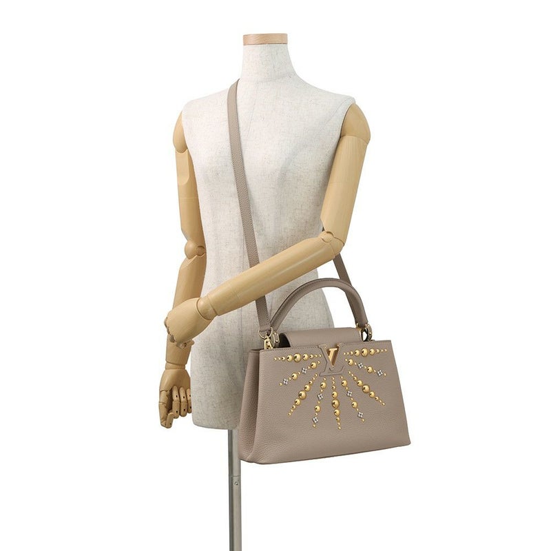 ルイヴィトン ハンドバッグ レザー カプシーヌ MM LOUIS VUITTON ヴィトン バッグ 2way ショルダーバッグ スタッズ