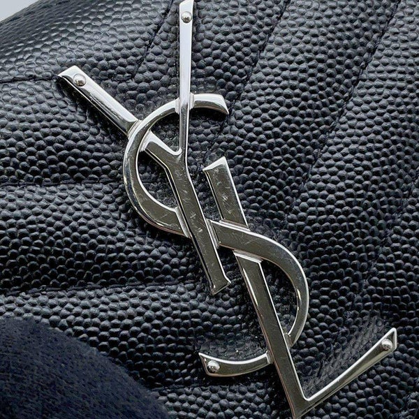 サンローランパリ 長財布 モノグラム ラージ キルティング フラップウォレット 372264 SAINT LAURENT PARIS 黒