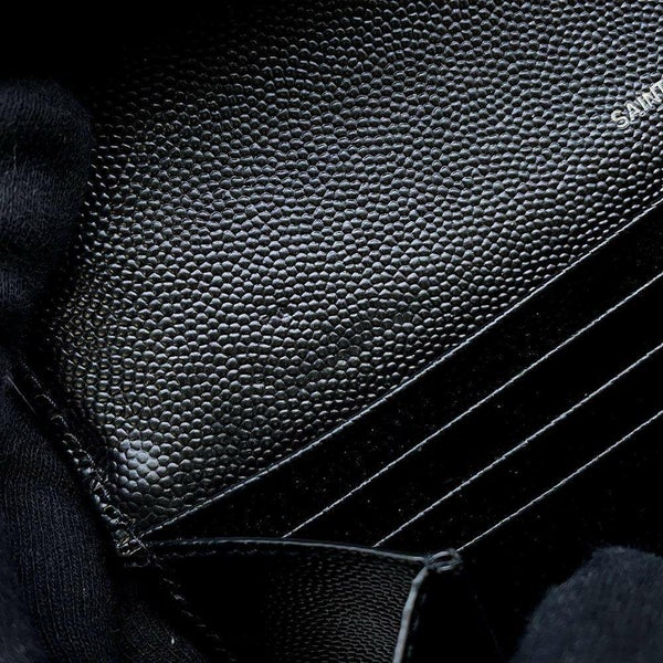 サンローランパリ 長財布 モノグラム ラージ キルティング フラップウォレット 372264 SAINT LAURENT PARIS 黒