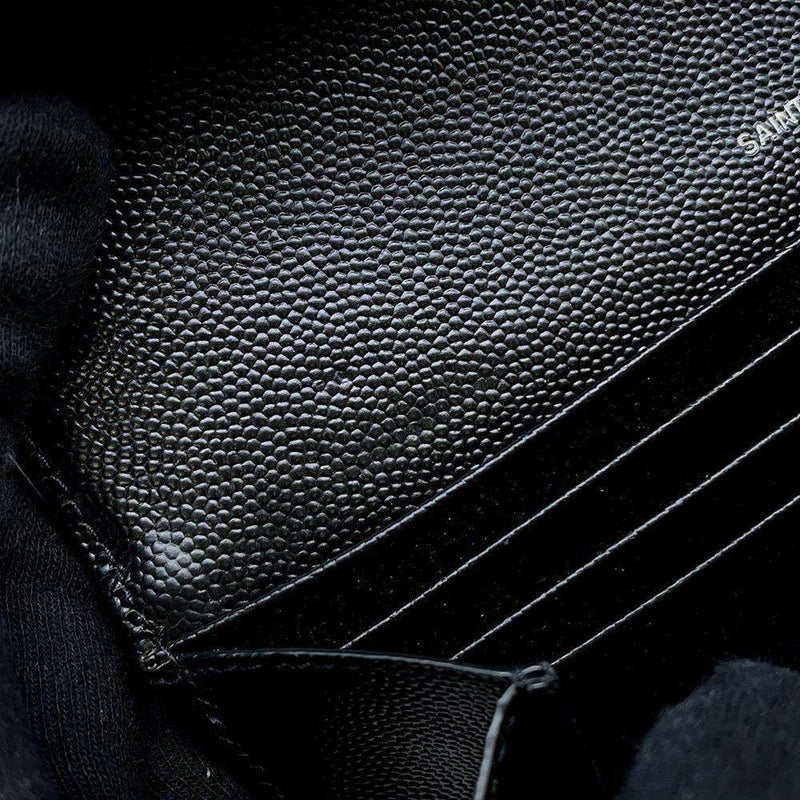 サンローランパリ 長財布 モノグラム ラージ キルティング フラップウォレット 372264 SAINT LAURENT PARIS 黒
