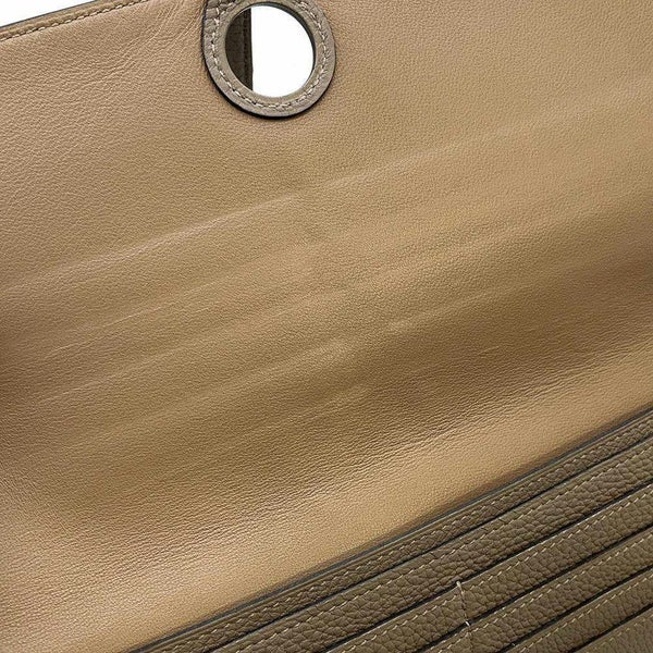 エルメス 長財布 ドゴンロング ヴェルソ グリアスファルト/エトゥープ/シルバー金具 トゴ A刻印 財布