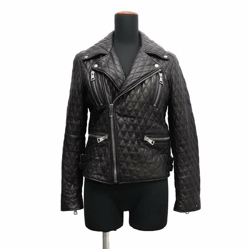 グッチ ライダースジャケット ラムレザー レディースサイズ38 543604 GUCCI アウター 黒