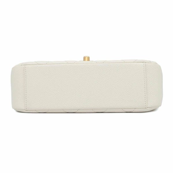 シャネル チェーンショルダーバッグ ココマーク マトラッセ コインモチーフ キャビアスキン AS2528 CHANEL 白