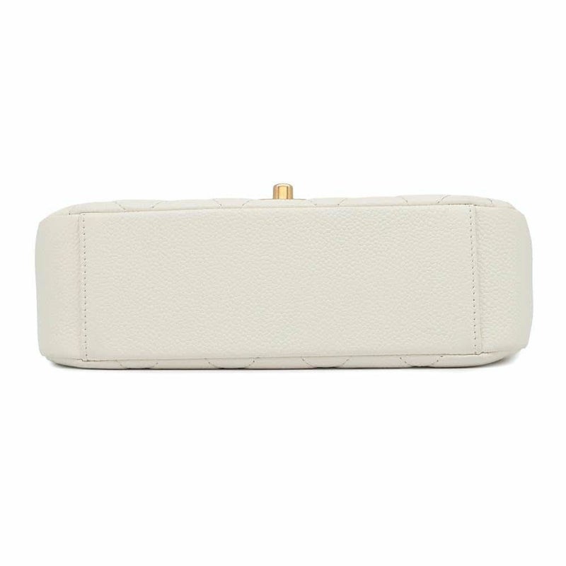 シャネル チェーンショルダーバッグ ココマーク マトラッセ コインモチーフ キャビアスキン AS2528 CHANEL 白