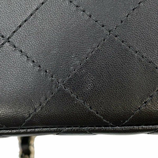 シャネル チェーンショルダーバッグ ココマーク マトラッセ ラムスキン A69900 CHANEL ミニ フラップ 黒