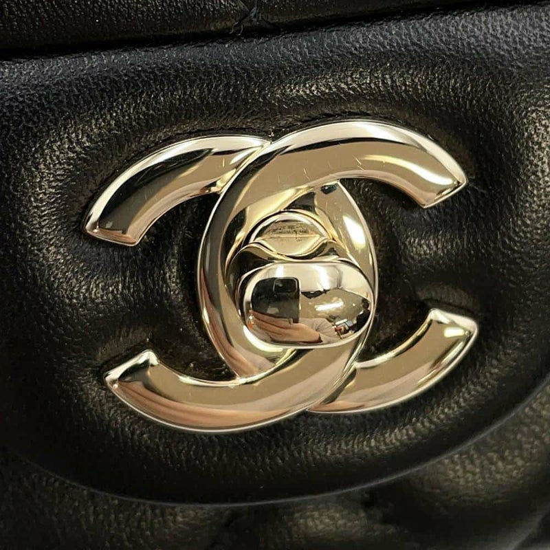 シャネル チェーンショルダーバッグ ココマーク マトラッセ ラムスキン A69900 CHANEL ミニ フラップ 黒