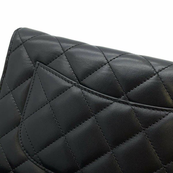 シャネル チェーンウォレット マトラッセ ココマーク ラムスキン キルティング A33814 CHANEL 財布 黒