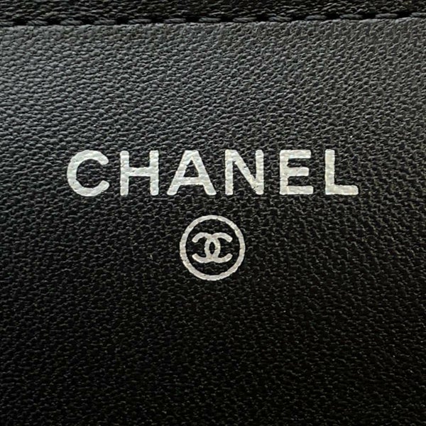 シャネル チェーンウォレット マトラッセ ココマーク ラムスキン キルティング A33814 CHANEL 財布 黒