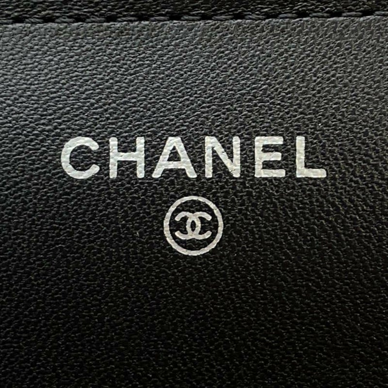 シャネル チェーンウォレット マトラッセ ココマーク ラムスキン キルティング A33814 CHANEL 財布 黒