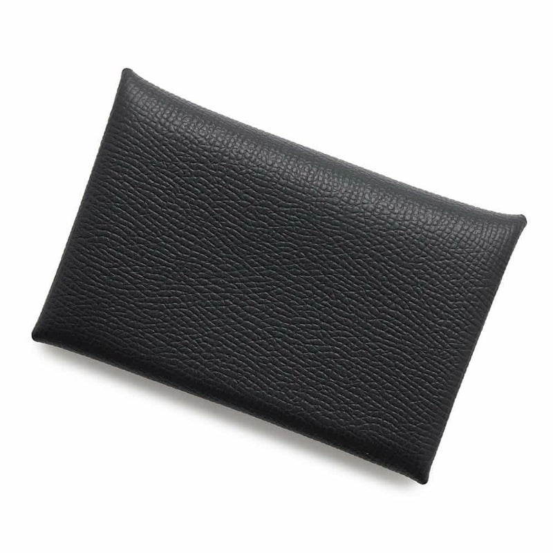 エルメス カードケース カルヴィ ブラック エプソン W刻印 HERMES 名刺入れ 黒