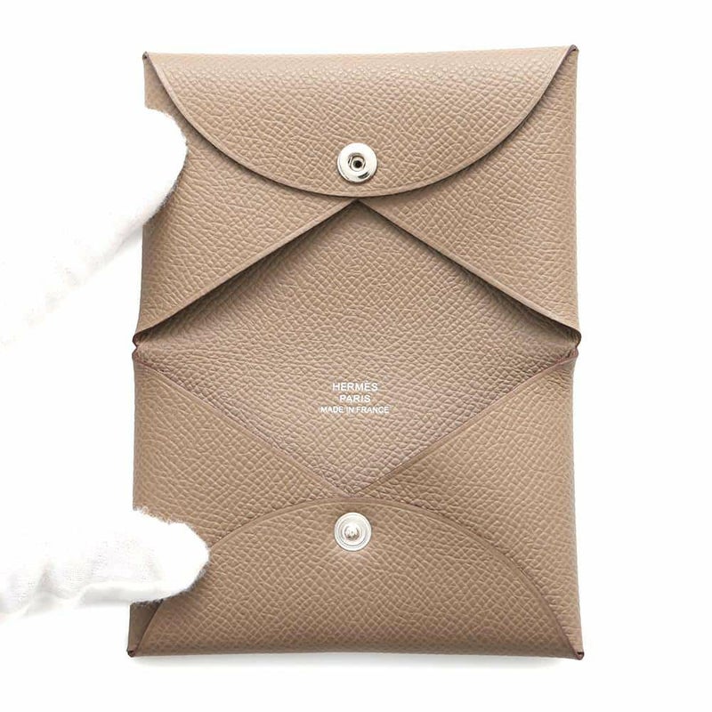 エルメス カードケース カルヴィ エトゥープ エプソン W刻印 HERMES 名刺入れ