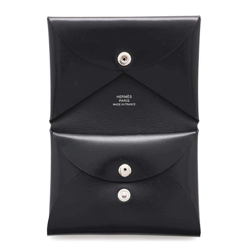 エルメス コインケース カルヴィ デュオ ブラック/シルバー金具