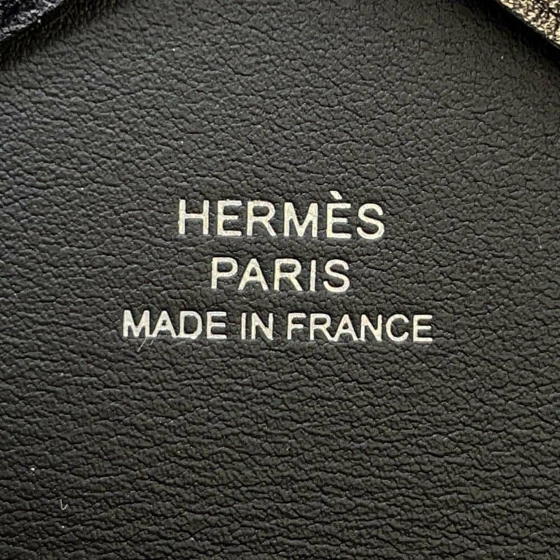 エルメス コインケース カルヴィ デュオ ブラック/シルバー金具 ボックスカーフ W刻印 財布 黒