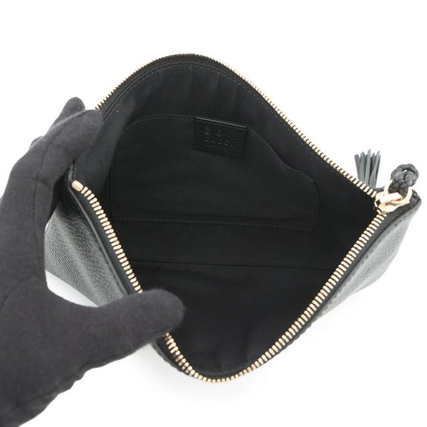 グッチ クラッチバッグ レザー バンブー タッセル ポーチ 376854 GUCCI バッグ セカンドバッグ ミニバッグ 黒 アウトレット品