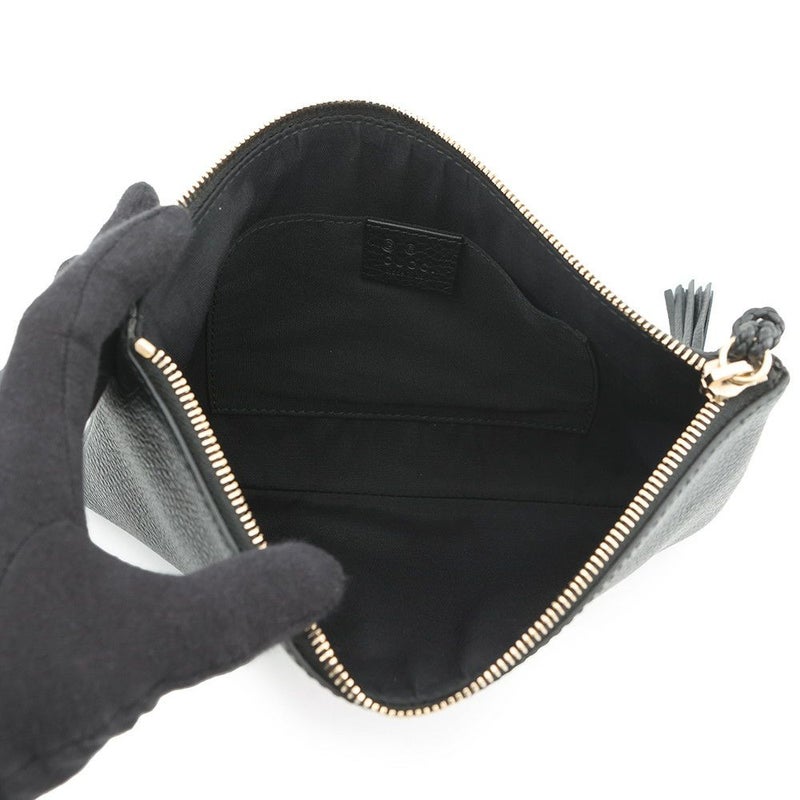グッチ クラッチバッグ レザー バンブー タッセル ポーチ 376854 GUCCI バッグ セカンドバッグ ミニバッグ 黒 アウトレット品
