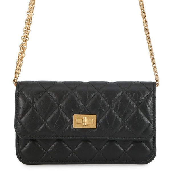 シャネル チェーンウォレット マトラッセ 2.55 ココマーク エイジドカーフレザー AP3169 CHANEL 黒