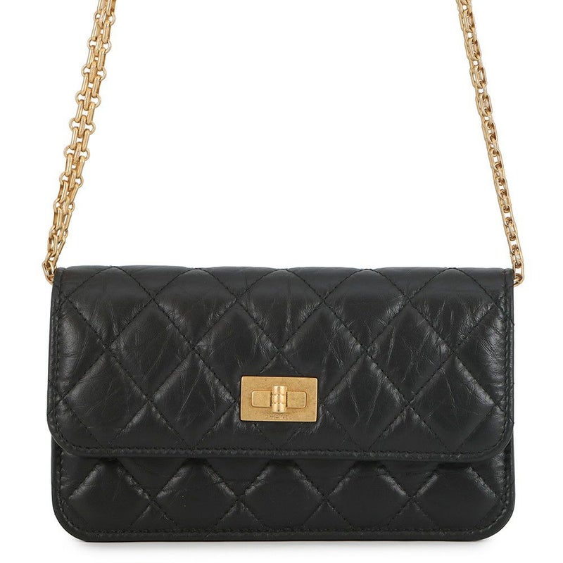 シャネル チェーンウォレット マトラッセ 2.55 ココマーク エイジドカーフレザー AP3169 CHANEL 黒