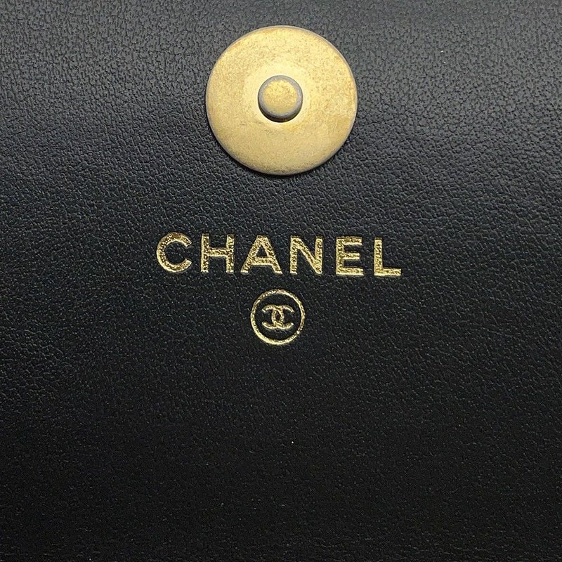 シャネル チェーンウォレット マトラッセ 2.55 ココマーク エイジドカーフレザー AP3169 CHANEL 黒