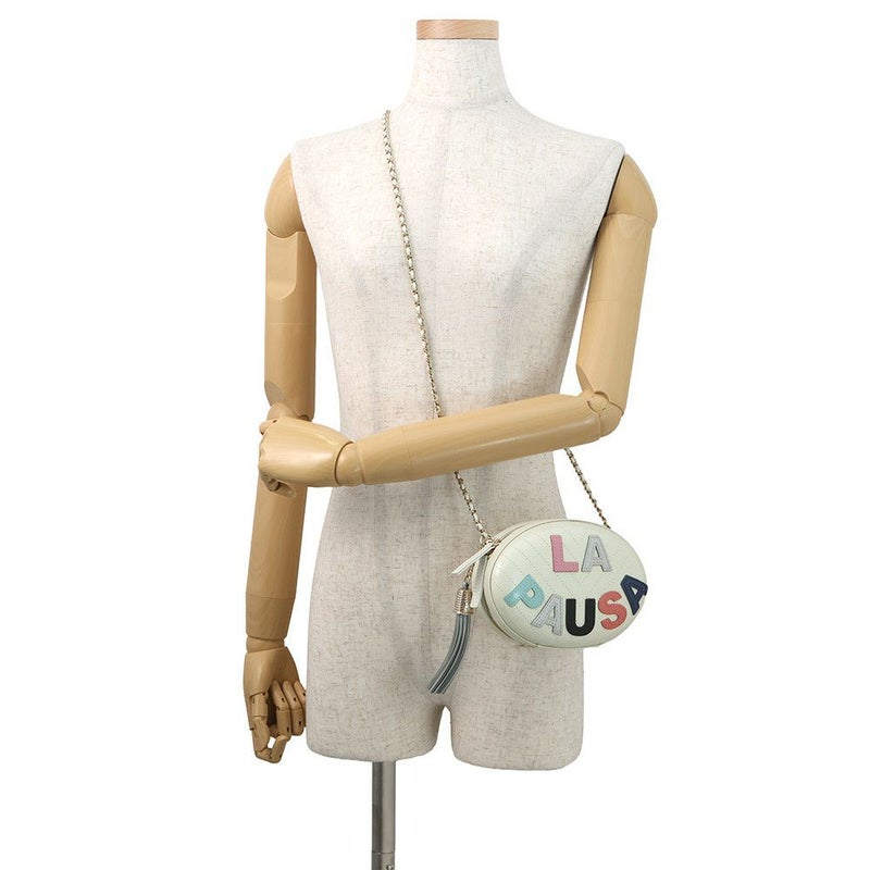 シャネル チェーンショルダーバッグ LA PAUSA ラパウザ シェブロン Vステッチ レザー AS0204 CHANEL