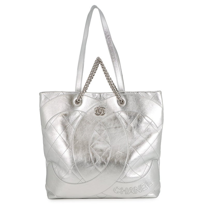 シャネル チェーントートバッグ ココマーク デカココ マトラッセ クラブ モナコ シャイニーカーフレザー CHANEL