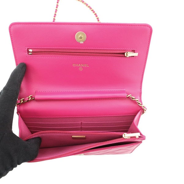 シャネル チェーンウォレット マトラッセ ココマーク ラムスキン AP3405 CHANEL 財布