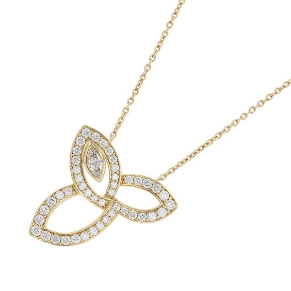 ハリーウィンストン ネックレス リリークラスター・ペンダント ダイヤモンド 46P 計約0.68ct K18YGイエローゴールド PEDYMQRFLC