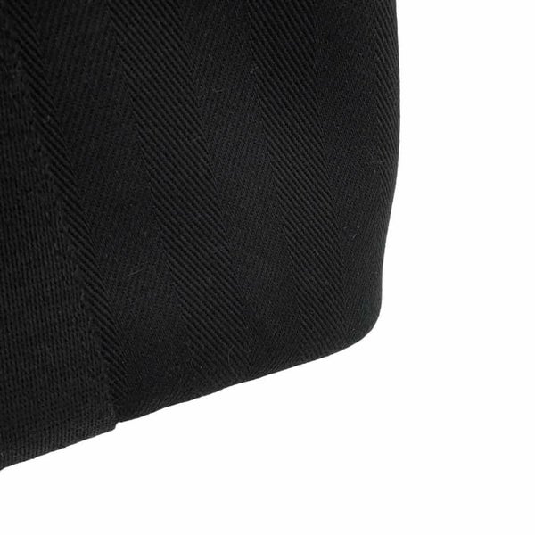 エルメス ハンドバッグ ヴァルパライソ ブラック/シルバー金具 トワルシェブロン/レザー □J刻印 黒