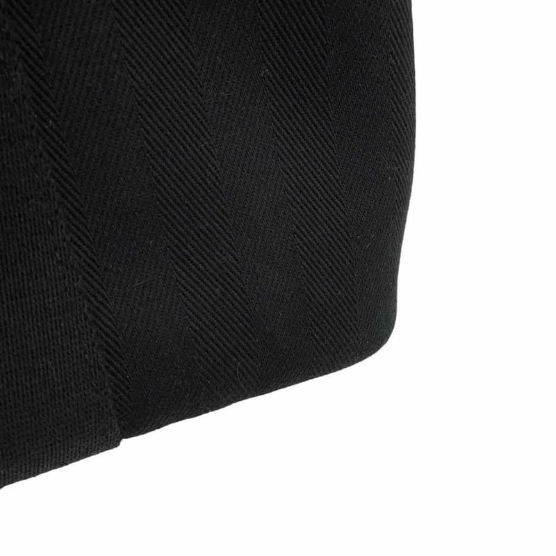 エルメス ハンドバッグ ヴァルパライソ ブラック/シルバー金具 トワルシェブロン/レザー □J刻印 黒