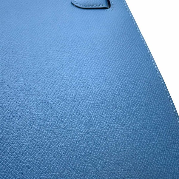 エルメス ハンドバッグ ケリー25 外縫い アズール/シルバー金具 エプソン C刻印 HERMES 2wayショルダー