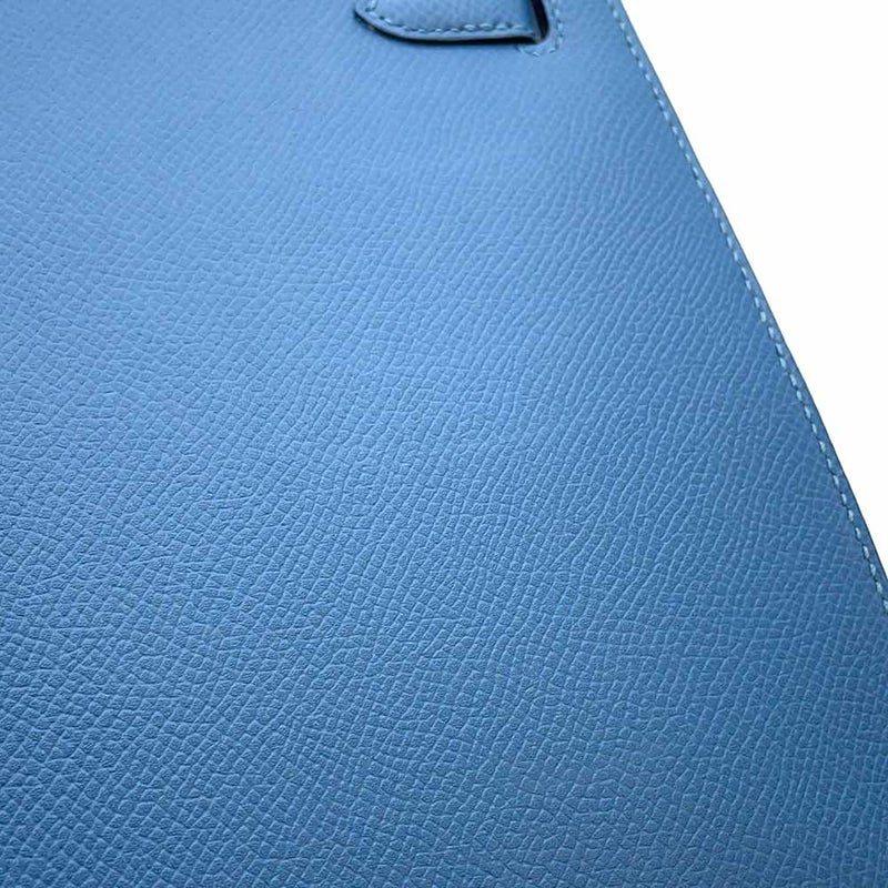 エルメス ハンドバッグ ケリー25 外縫い アズール/シルバー金具 エプソン C刻印 HERMES 2wayショルダー