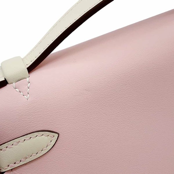 エルメス ハンドバッグ ポシェットケリー ローズサクラ/クレ/ゴールド金具 スイフト W刻印 SPO