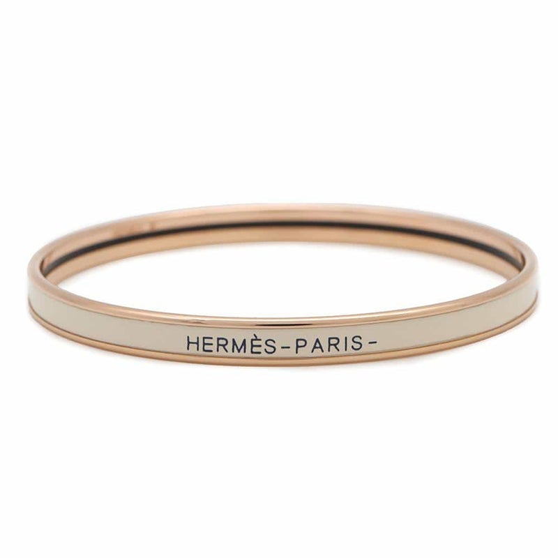 エルメス バングル エナメルブレスレット ユニ クレーム/ピンクゴールド金具 HERMES アクセサリー