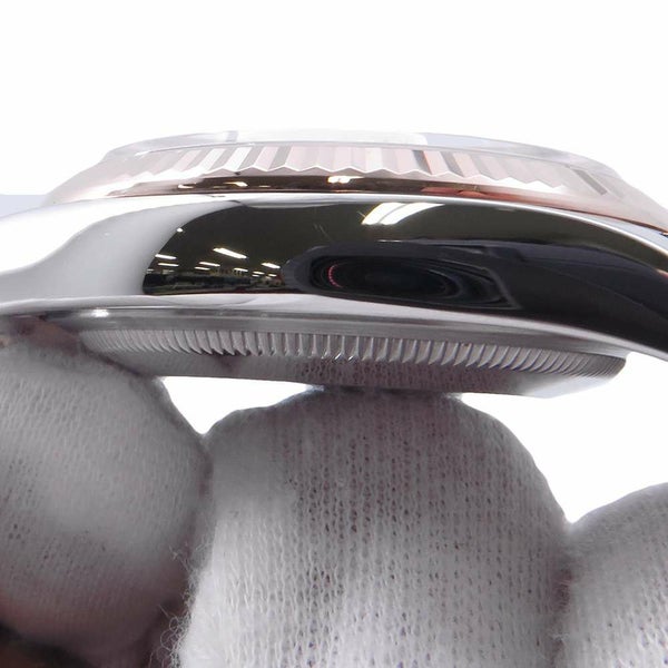 ロレックス デイトジャスト SS/K18PG ランダムシリアル ルーレット 116231 ROLEX 腕時計 白文字盤 ローマン