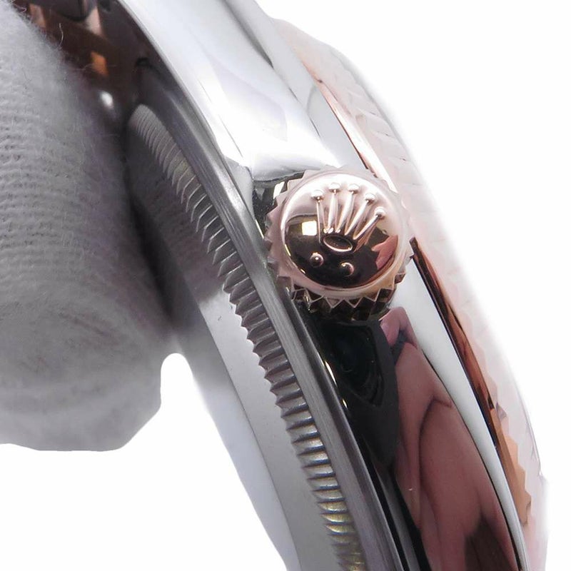 ロレックス デイトジャスト SS/K18PG ランダムシリアル ルーレット 116231 ROLEX 腕時計 白文字盤 ローマン