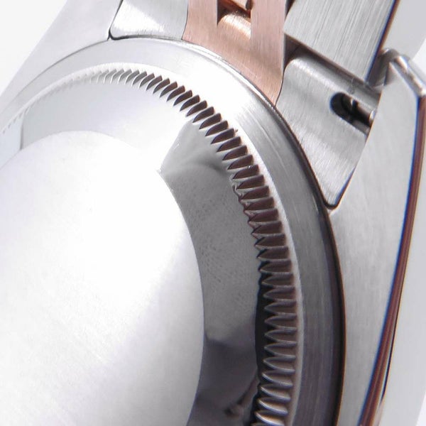 ロレックス デイトジャスト SS/K18PG ランダムシリアル ルーレット 116231 ROLEX 腕時計 白文字盤 ローマン