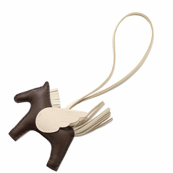 エルメス バッグチャーム ロデオPM ペガサス ショコラ/クレ ラムスキン W刻印