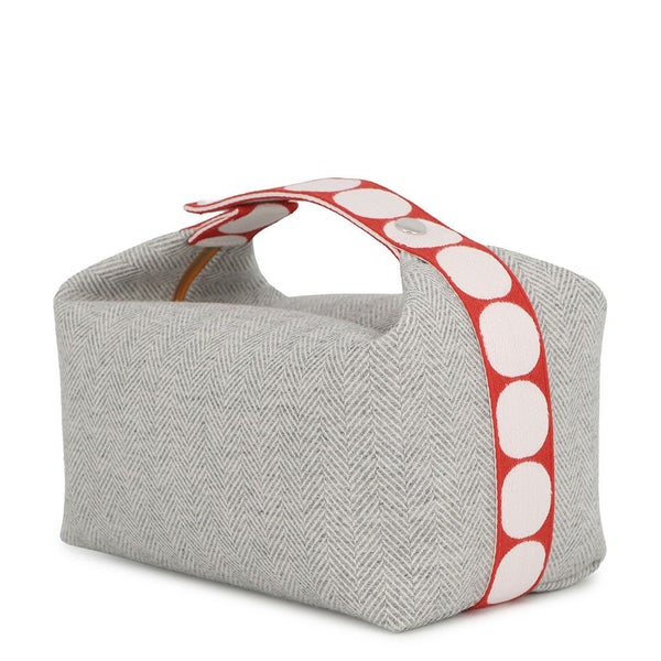 エルメス ポーチ ブリッド・ア・ブラック アニモー・ブロックGM グラニット/シルバー金具 トワル・シェヴロン