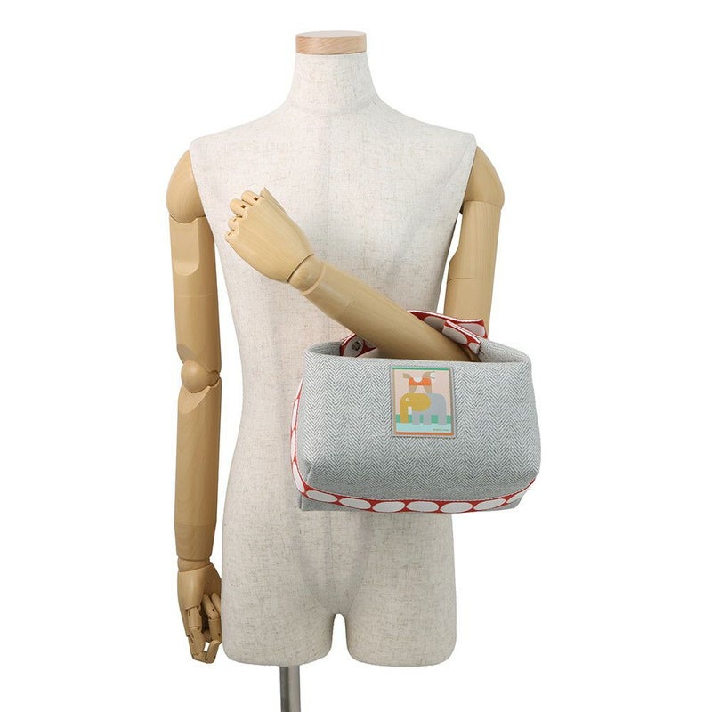 エルメス ポーチ ブリッド・ア・ブラック アニモー・ブロックGM グラニット/シルバー金具 トワル・シェヴロン