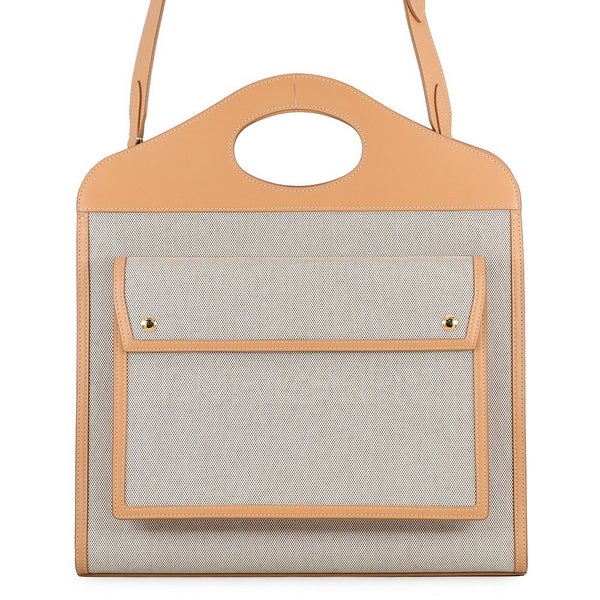 バーバリー ハンドバッグ ミディアム ポケットバッグ キャンバス レザー 8039070 BURBERRY 2way