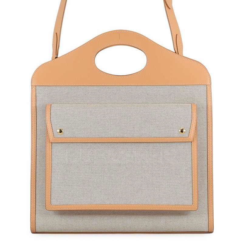 バーバリー ハンドバッグ ミディアム ポケットバッグ キャンバス レザー 8039070 BURBERRY 2way