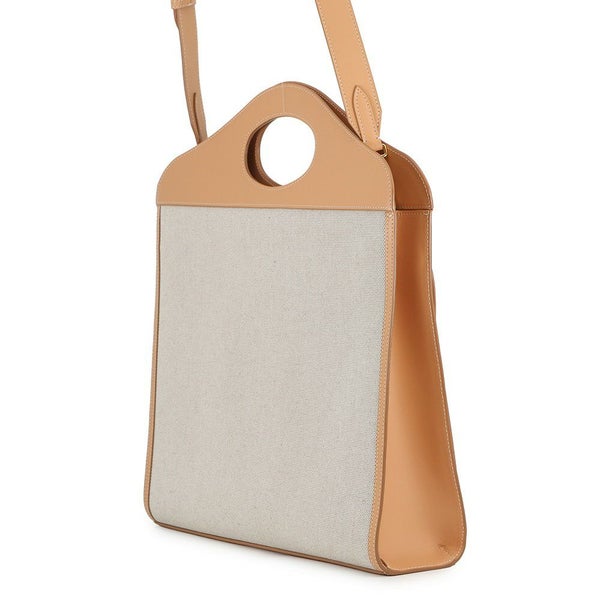 バーバリー ハンドバッグ ミディアム ポケットバッグ キャンバス レザー 8039070 BURBERRY 2way