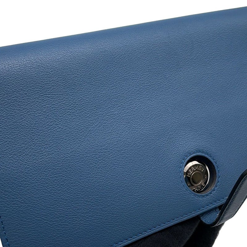 エルメス 長財布 ドゴンロング ブルーアガット/シルバー金具 スイフト C刻印 HERMES 財布