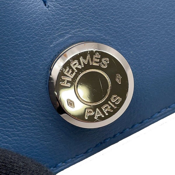 エルメス 長財布 ドゴンロング ブルーアガット/シルバー金具 スイフト C刻印 HERMES 財布