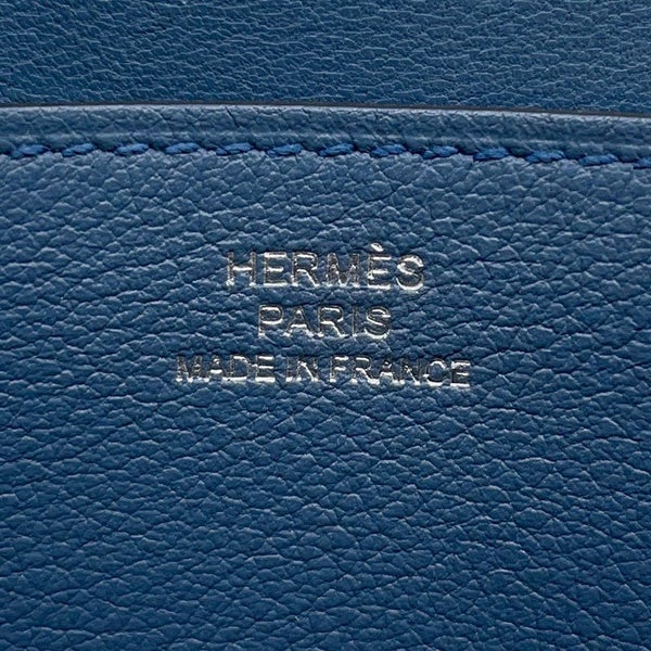 エルメス 長財布 ドゴンロング ブルーアガット/シルバー金具 スイフト C刻印 HERMES 財布